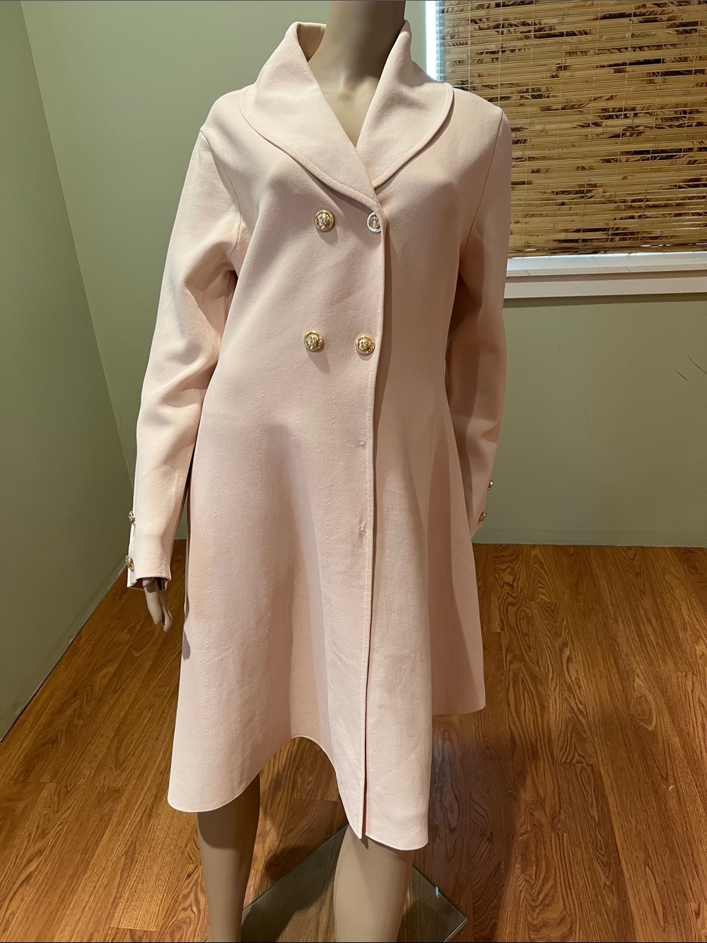 Aleeza Paris Double-Breasted light Pink Dolcetto Blazer Dress W/Gold Buttons 1X